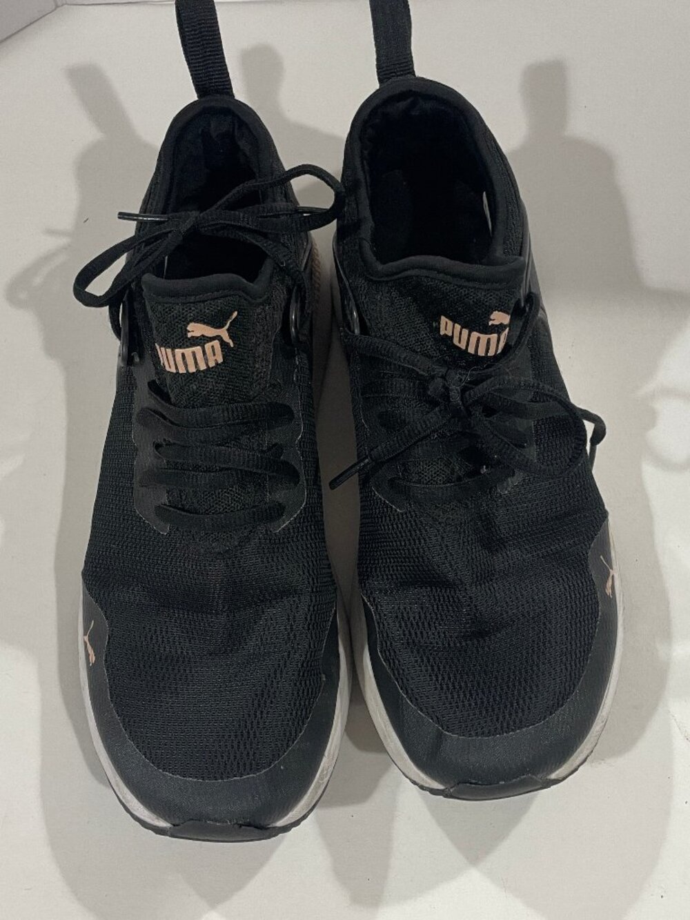 Womens Sz 9 PUMA Next Cage Fresh Sneakers Running Shoes Black & Rose Gold Highli